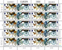 1988 22p Europa Transport Stamp Sheet