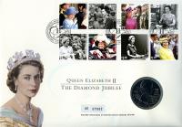 2012 Diamond Jubilee coin cover with £5 coin
