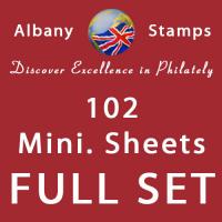 Full Set of 102 Miniature Sheets MS1058 to MS3578 (Pre-Barcode Era)