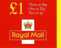 SG: FH41 £1 New Style 2x1p, 20p, 26px3  (rate 47p)