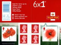 SG: PM63  2018 6 x 1st Great War Poppies