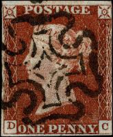 SG8hl (B1), DC Plate 36 with 3 Good Margins, Very Fine Black Maltese Cross AND Excellent Ivory Head
