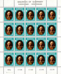 1980 13½p Europa Personalities Stamp Sheet