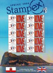 2004 Smiler Spring Stampex Love Gibraltar