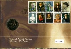 2006 National Portrait Gallery coin cover with medal - cat value £22