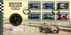 2007 British Motoring coin cover with medal - cat value £22