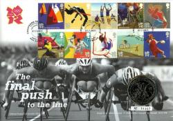2011 Count Down to the Olympics coin cover with £5 coin - cat value £26