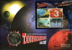 2011 Thunderbirds coin cover with medal - cat value £22