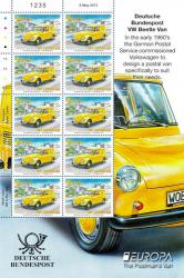 2013 International 20g Europa Post Office Vehicles Stamp Sheet