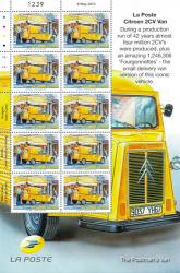 2013 Local Large Europa Post Office Vehicles Stamp Sheet