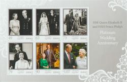 2017 70th Wedding Anniversary 6 x stamps MS