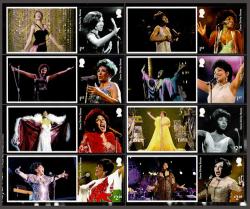 2023 Dame Shirley Bassey 8x Smilers Stamps with Labels (Labels may vary from shown)