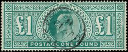 SOLD! SG266 £1 Dull Blue-Green, Very Fine Used CDS 19th July 1911