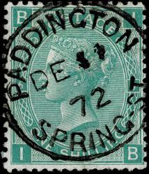 SG115, IB Plate 6, Very Fine Paddington Spring Street CDS 11th December 1872
