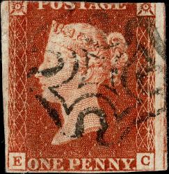 SG8l (B1), EC with 2 Huge Margins, Very Fine Black Maltese Cross (small thin and short top edge)