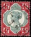 SG206a 4½d Green &amp; Deep Bright Carmine, Very Fine CDS Leicester Square 5th March 1896
