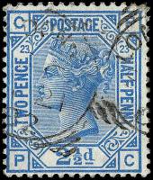 SG157-163 Large Coloured Corner Letters (1880-83)