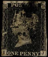 1840 SG2, 1d Black - IJ, With Faults