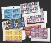 1963 Phosphor Commems for year, unmounted mint blocks of 4 