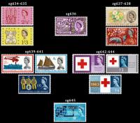 1963 Year of 6 Commemorative Stamp Sets Ordinary