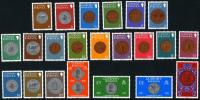 1979 Guernsey Coins Set of 22 Stamps