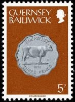 1979 Guernsey Coins 5p Yellowish Brown