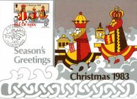 1983 Christmas Card with First Day of Issue cancellation