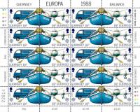 1988 16p Europa Transport Stamp Sheet
