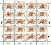 1993 24p Europa Contemporary Art Stamp Sheet