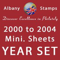 2000 to 2004 Set of 9 Alderney Miniature Sheets