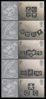 2001 Occasions strip of 5 with labels