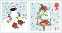 LS14 2003 Smilers Winter Robins Stamp with Label (Label image may from shown)
