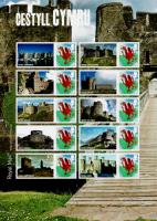 2010 Wales Castles Half Sheet with Labels (Half may vary from shown)