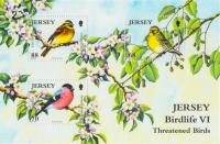 2012 Jersey Wildlife Threatened Birds 3 x stamps MS