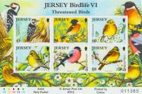 2012 Jersey Wildlife Threatened Birds 6 x stamps MS