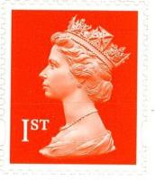 SG 2040 1st Orange 2 Band S/A (Walsall, Booklet Stamp)