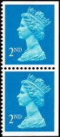 SG1449 2nd Blue, Centre Band - Se-Tenant Pair of Imperf Top, Bottom & Right