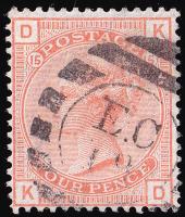 SG152 4d Vermilion (Plate 15) - Fine Used (Cat. £300) (Spec: J62)