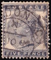 SG169 5d Indigo - Average Used (Cat. £75) - (Spec: K6) (Scott: 85)