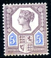 SG207a 5d Dull Purple & Blue (Die II)