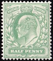 SG218 ½d Yellowish Green - Unmounted Mint (Cat. £2.75) - (Spec: M2, ii)