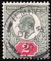 SG292 2d Grey-Green & Bright Carmine - Fine Used (Cat. £12) - (Spec: M13, iv)