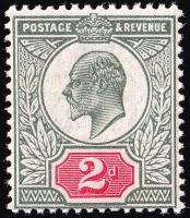 SG292 2d Grey-Green & Bright Carmine - Unmounted Mint (Cat. £55) - (Spec: M13, iv)