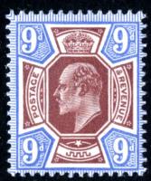 SG306 9d Reddish Purple & Light Blue