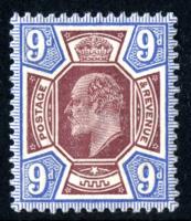 SG306a 9d Deep Dull Reddish Purple & Deep Bright Blue
