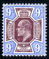 SG307 9d Dull Reddish Purple & Blue