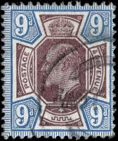 SG308 (M41, IV) 9d Slate-Purple & Cobalt-Blue, Fine Used (Cat. £110)