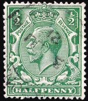 SG356 ½d Blue-Green - Fine Used (Cat. £25) - (Spec: N14, xiv)