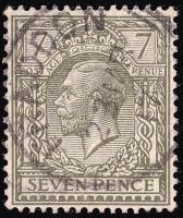 SG387 7d Olive - Fine Used (Cat. £10) - (Spec: N27, i) (Scott: 168)