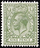 SG393B 9d Pale Olive-Green - Unmounted Mint (Cat. £250) - (Spec: N30, ii)